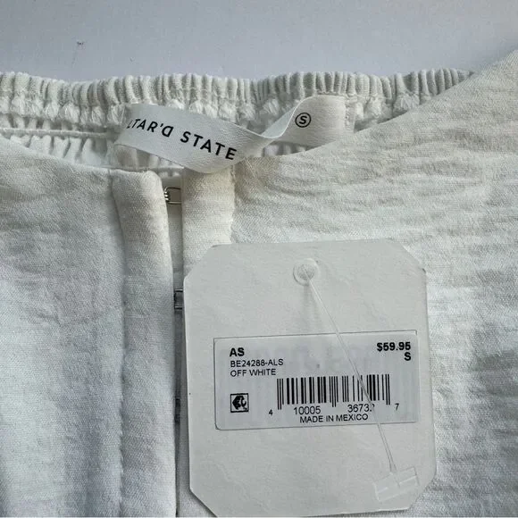 Altar'd State Women's White Off-Shoulder Top Size Small NWT - Picture 4 of 9
